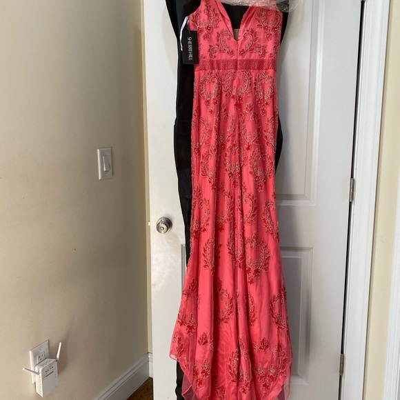 Sherri Hill #32353 Coral Dress - Picture 3 of 6